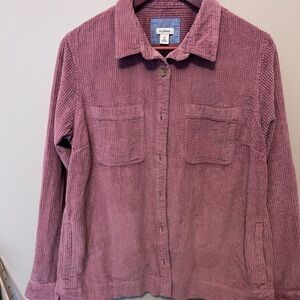 L.L.Bean Corduroy Button-Up Jacket/shacket dusty rose women’s size M pockets